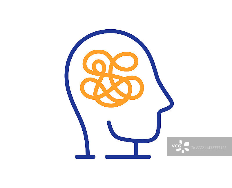 焦虑线图标压力或思考担忧标志图片素材