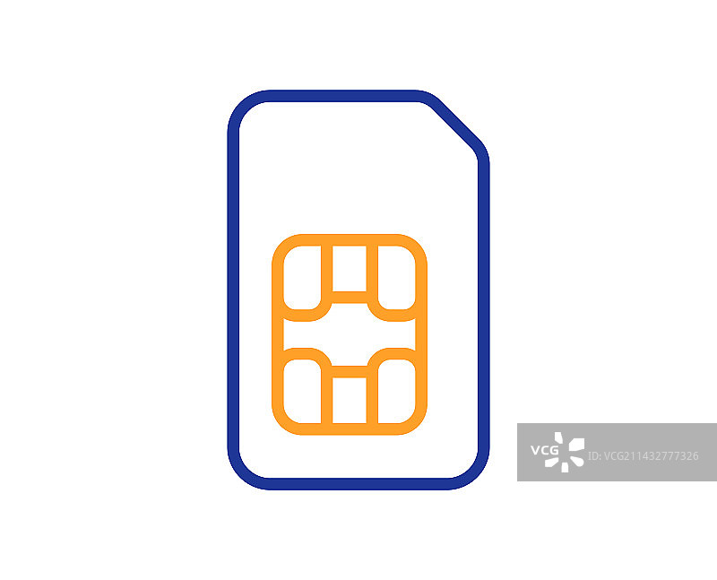 SIM卡线条图标电话蜂窝数据符号图片素材