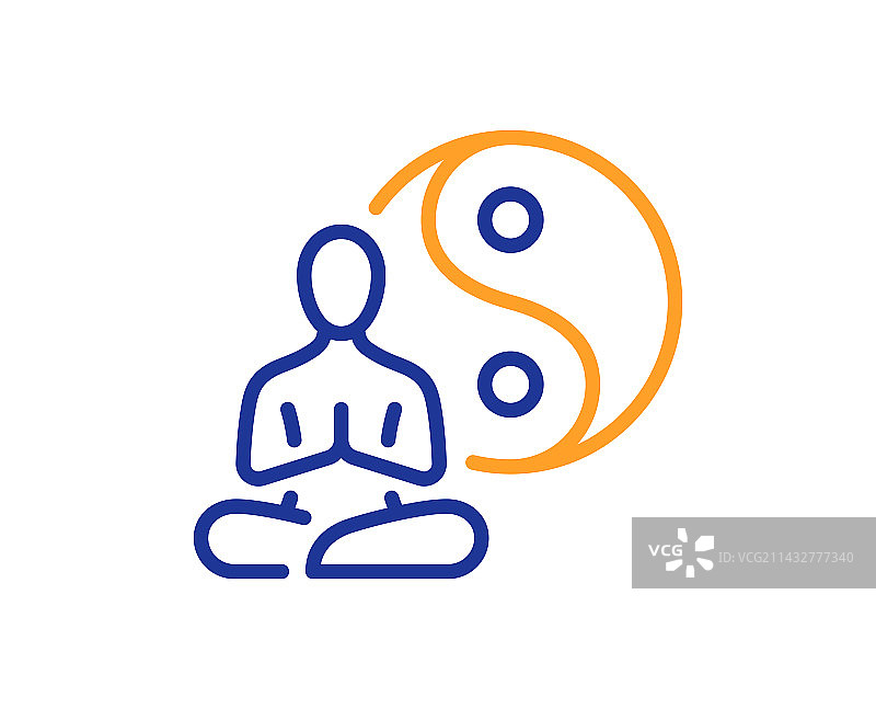瑜伽线条图标冥想姿势符号图片素材