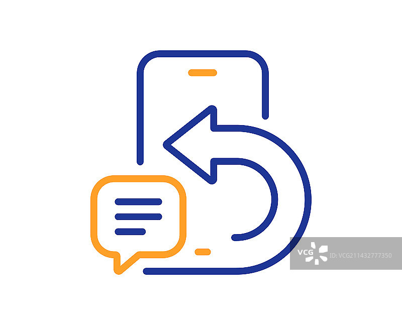 手机消息线性图标智能手机App符号图片素材