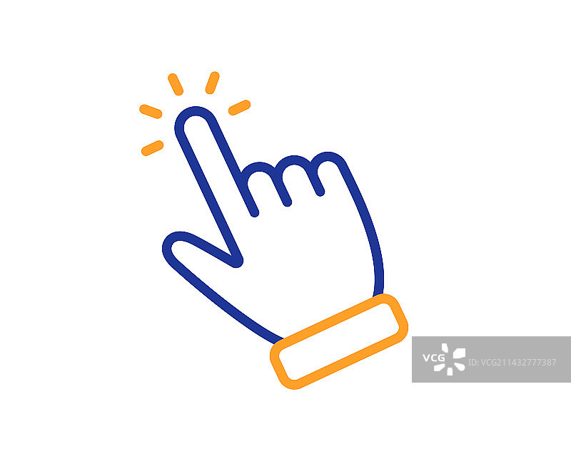 手形光标线条图标点击操作标志图片素材