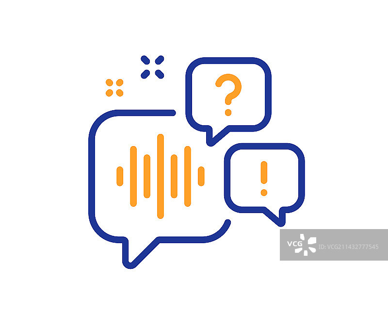 语音邮件线性图标音频消息符号图片素材