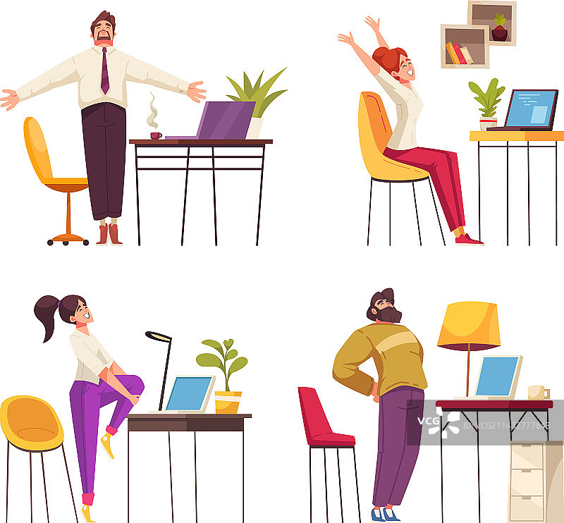 工作场所伸展运动图片素材