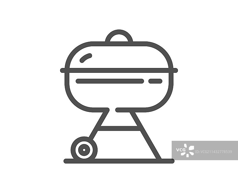 用于烹饪食物的烤架线条图标烧烤炉图片素材