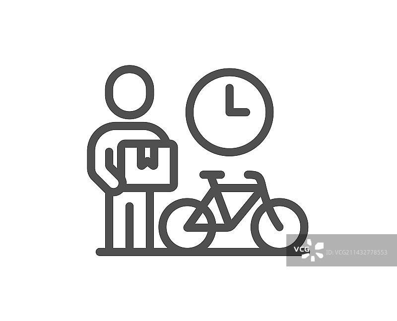 自行车快递员图标，含自行车标志图片素材