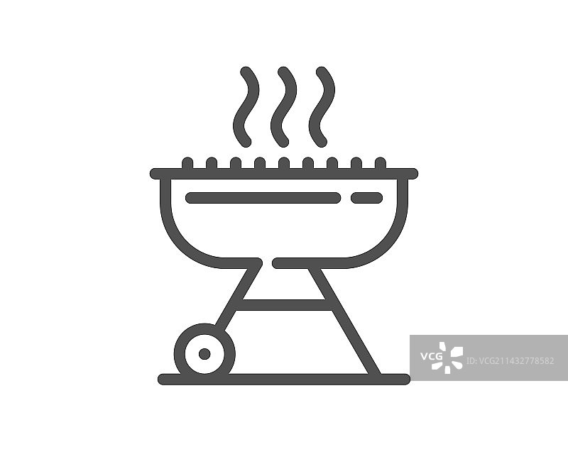 用于烹饪食物的烤架线条图标烧烤炉图片素材