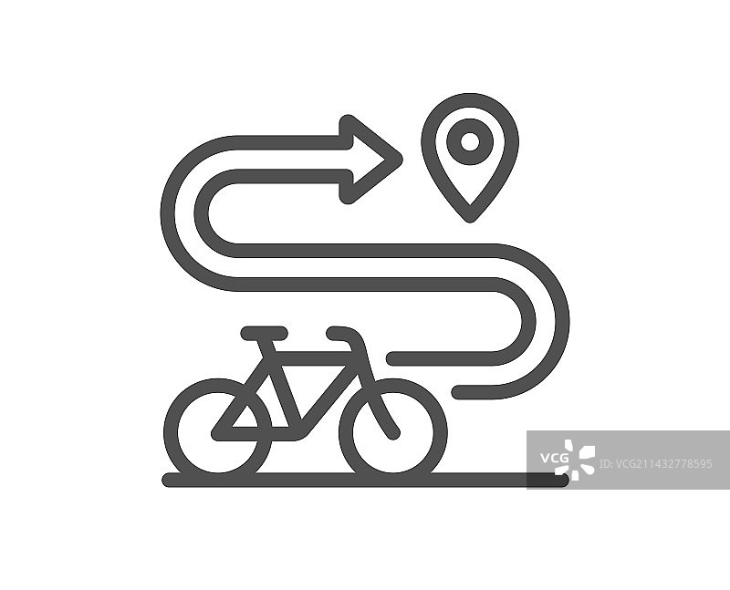 自行车道线性图标运输图片素材