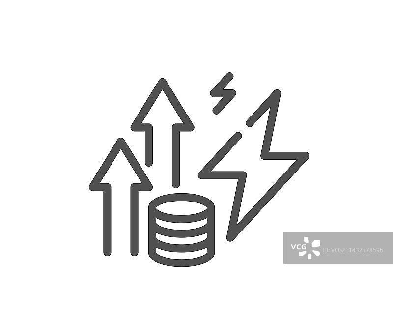 能源通货膨胀线性图标图片素材