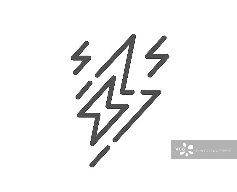 闪电线条图标：闪光电能图片素材