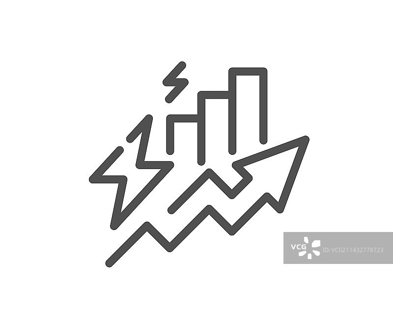 消费增长线图标电力上升图片素材