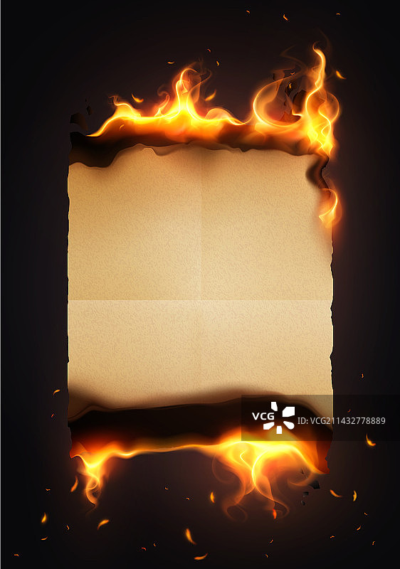 烧毁的旧纸张概念图片素材
