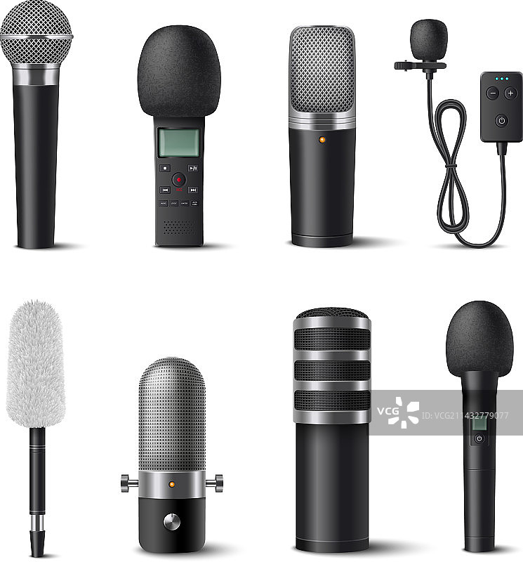 逼真的麦克风套装图片素材