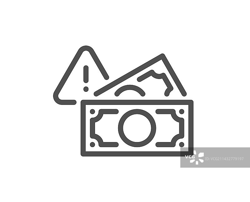 欺诈线图标，金钱贿赂犯罪标志图片素材