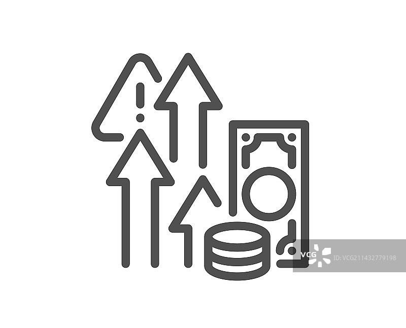 通货膨胀线条图标货币汇率上涨标志图片素材