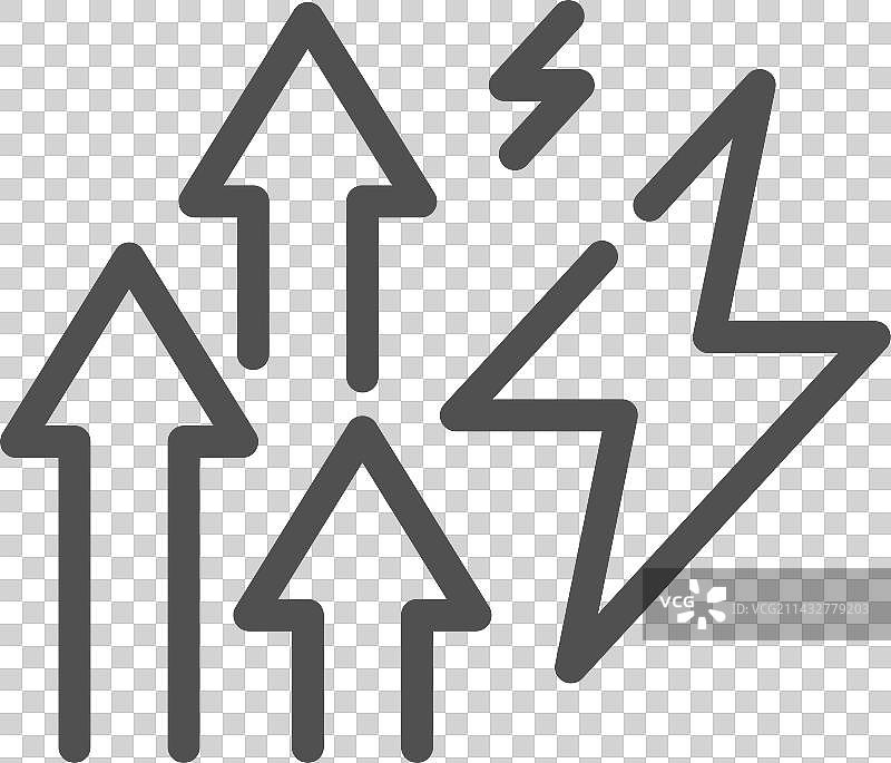 能源通货膨胀线性图标图片素材