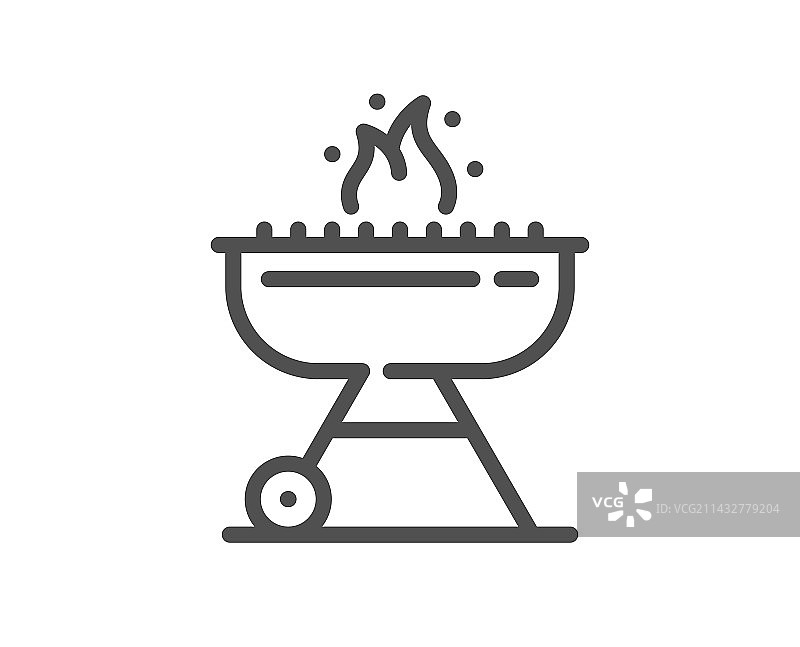 用于烹饪食物的烤架线条图标烧烤炉图片素材