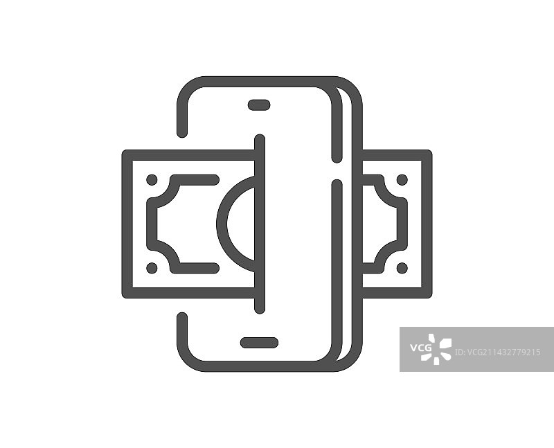 网络钓鱼线性图标金钱诈骗犯罪标志图片素材