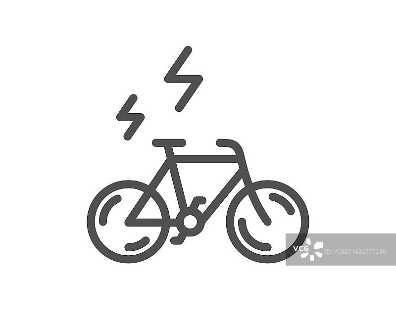 电动自行车线性图标，机动自行车交通标志图片素材