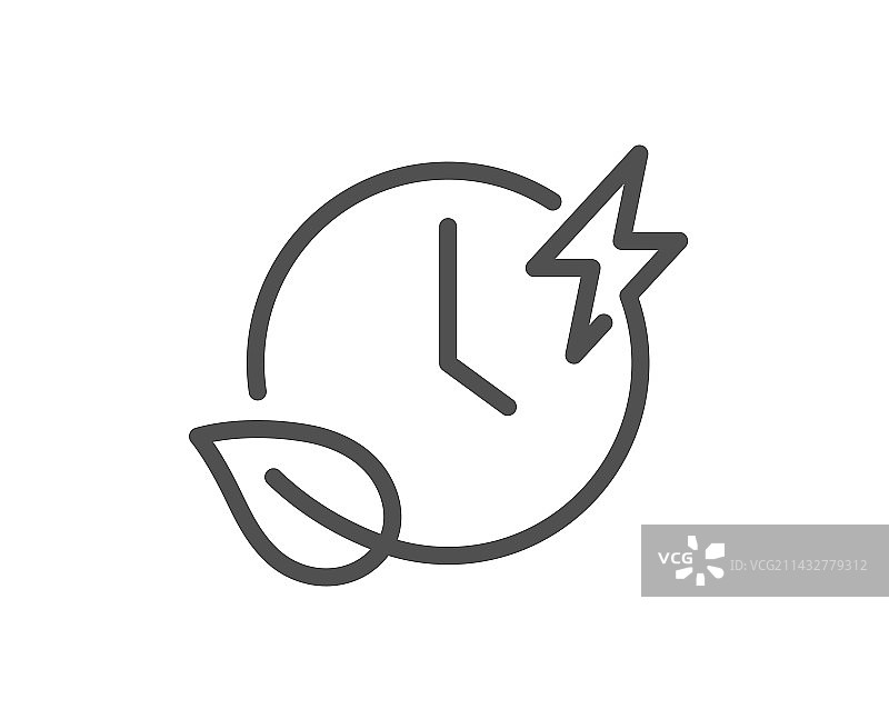 充电时间线性图标充电蓄电池标志图片素材