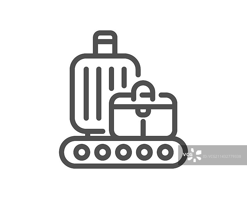 行李带线条图标旅行包领取标志图片素材