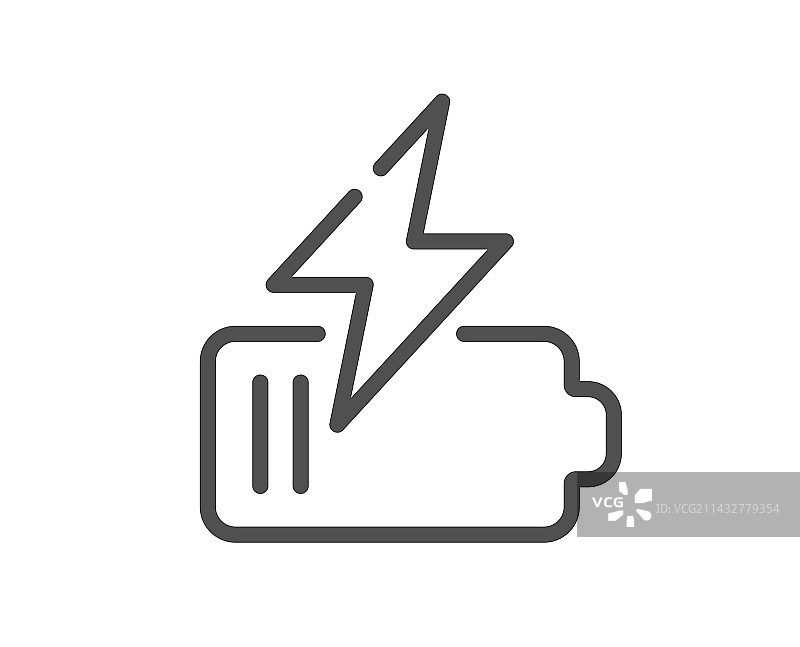 电池线条图标充电蓄电池符号图片素材