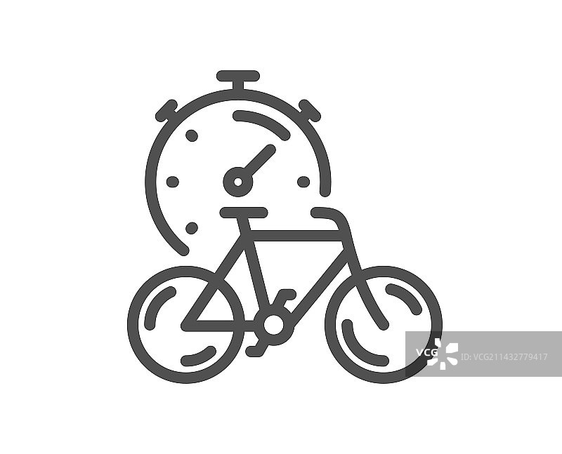 自行车定时器线性图标，自行车运输图片素材