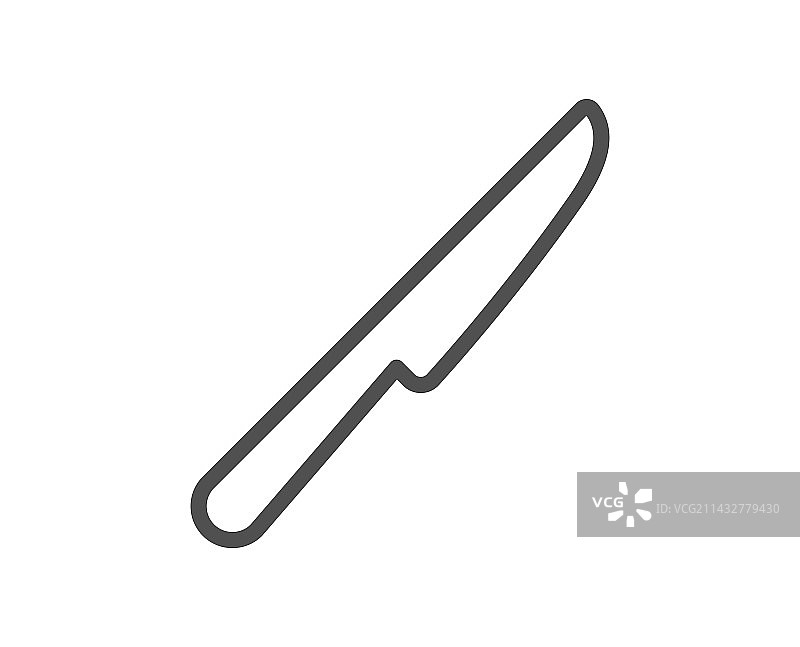 餐刀线条图标，厨房餐具标志图片素材