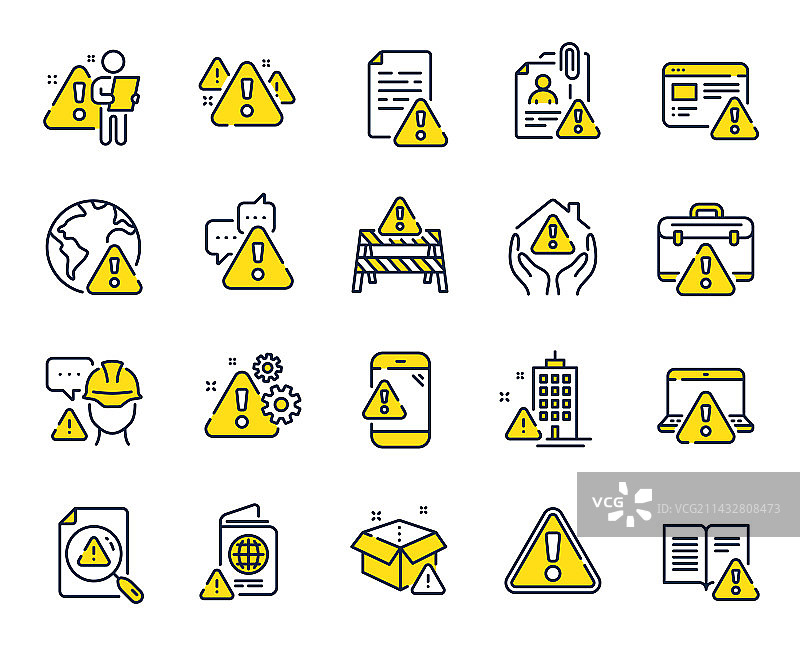 警告提示线性图标图片素材