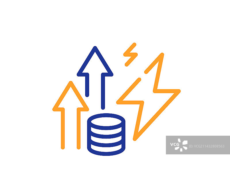 能源通货膨胀线性图标图片素材