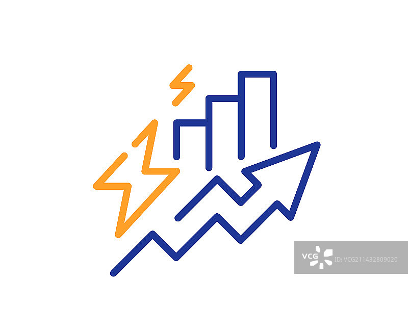 消费增长线图标电力上升图片素材
