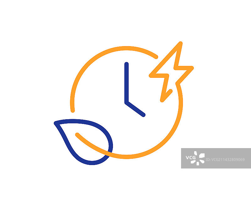 充电时间线性图标充电蓄电池标志图片素材