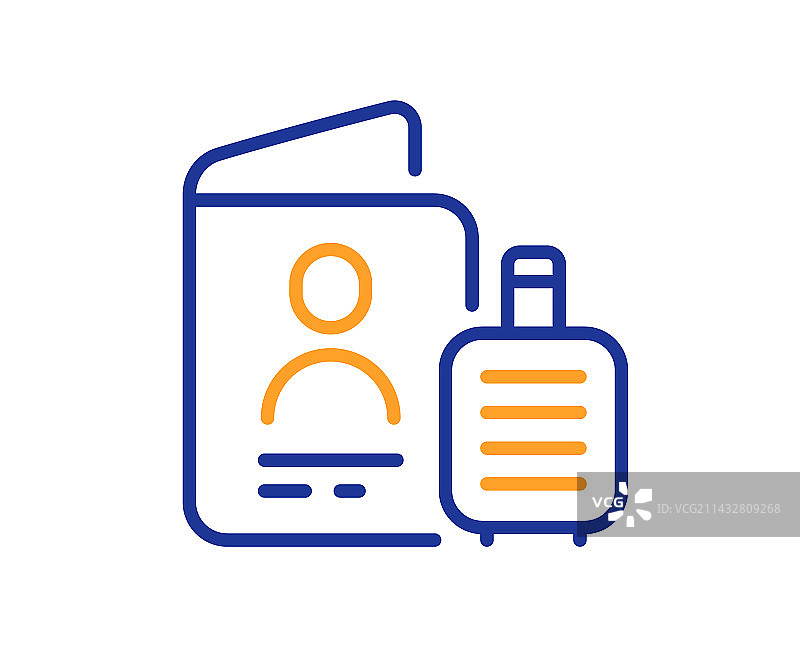 护照旅行行李标志线条图标图片素材