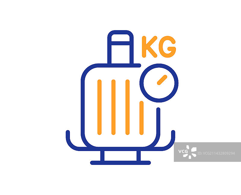行李秤线图标，旅行行李重量图片素材