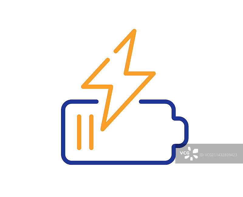 电池线条图标充电蓄电池符号图片素材