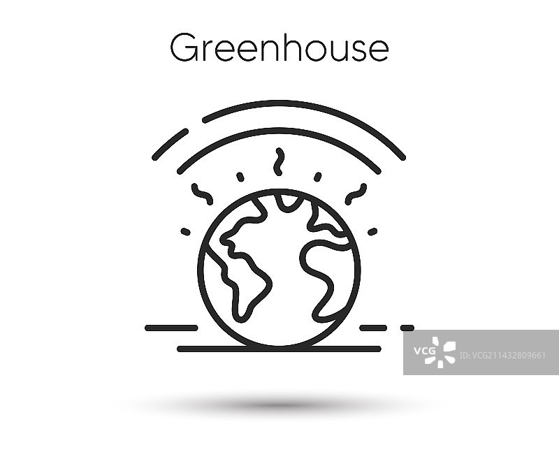 温室效应线性图标图片素材