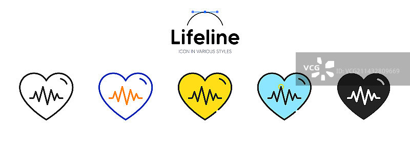 不同风格的双色生命线图标图片素材