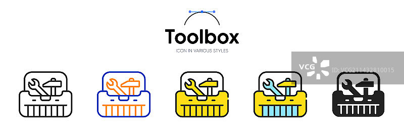 双色工具箱线性图标图片素材