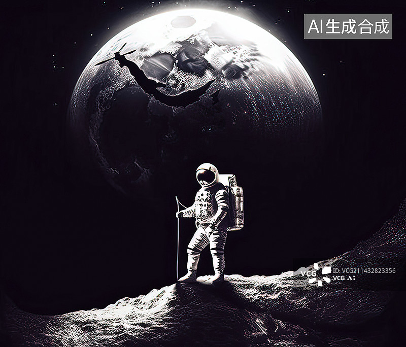 【AI数字艺术】宇航员探索太空图片素材