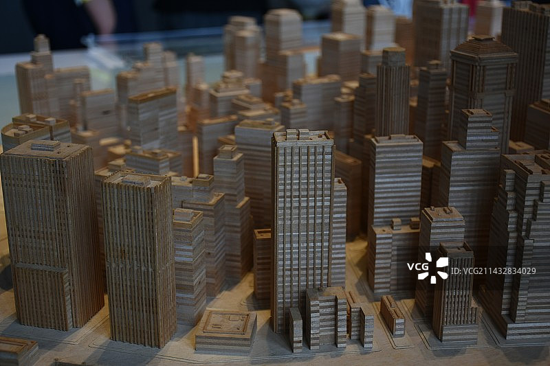 城市建筑鸟瞰沙盘图片素材