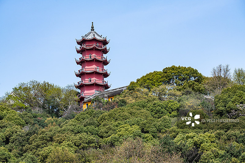 江苏无锡惠山古镇江南第一山华山门锡惠胜境.锡惠名胜锡山塔龙光塔建筑景观图片素材