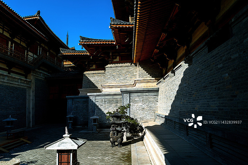 襄阳唐城内的古建筑图片素材