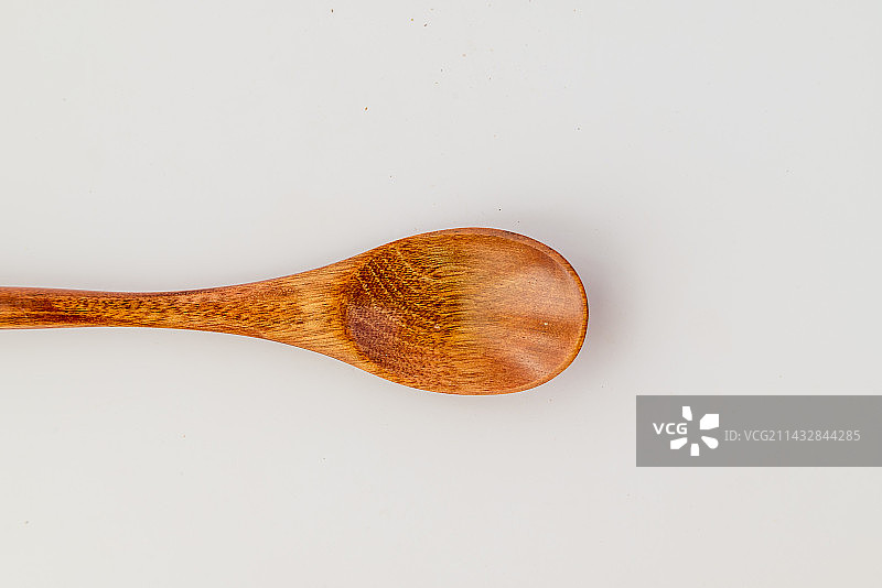 木勺子白背景俯拍图片素材