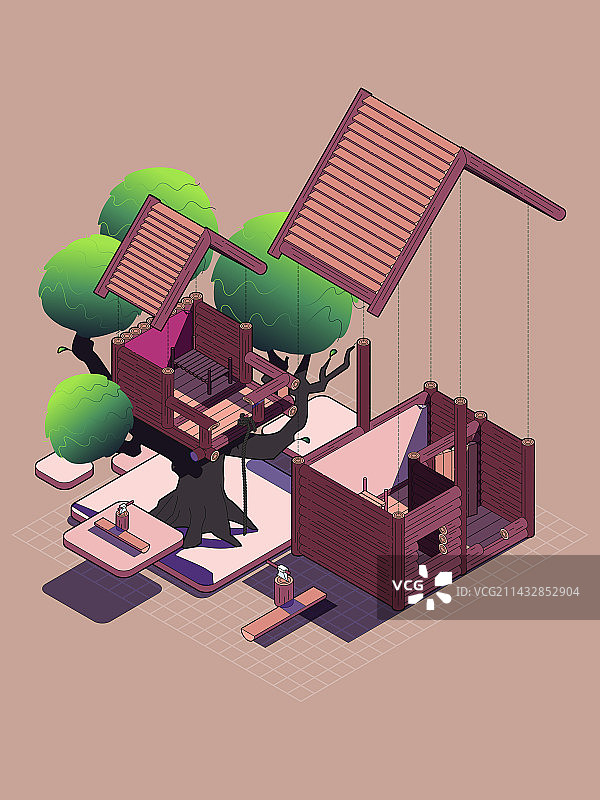 森林小木屋图片素材