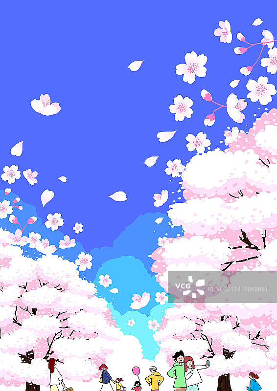 春季、季节、节日、樱花、赏樱、步行、公园图片素材