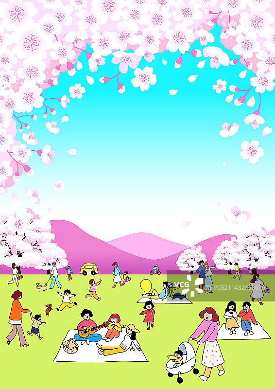 春季、季节、节日、樱花、赏樱、步行、公园图片素材