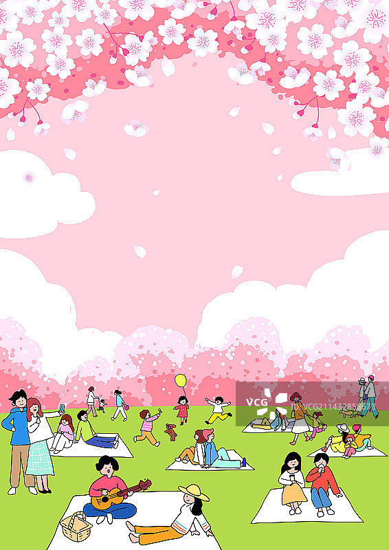 春季、季节、节日、樱花、赏樱、步行、公园图片素材