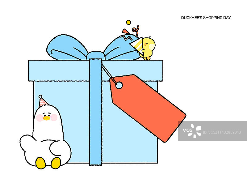 购物鸭子矢量角色图片素材
