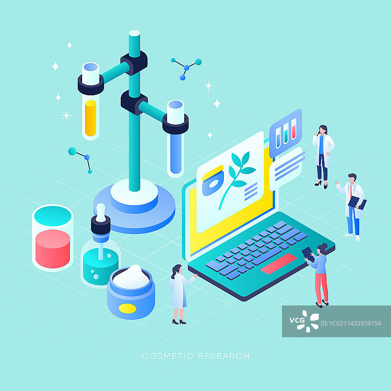 人体皮肤研究：化妆品科研实验室图片素材