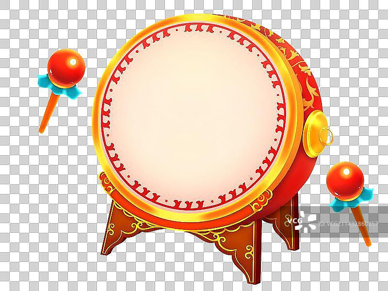 传统年画牛皮鼓龙鼓大鼓图片素材