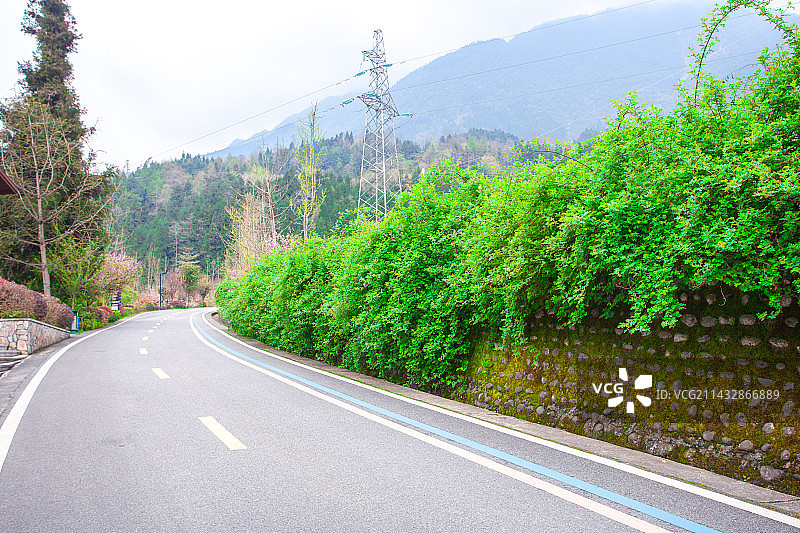 彭州宝山村旅游公路绿道图片素材
